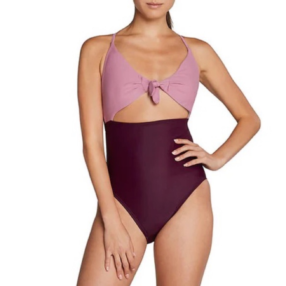 Speedo One Piece Swimsuit Tie Front in potent purple The Speedo Tie Front One